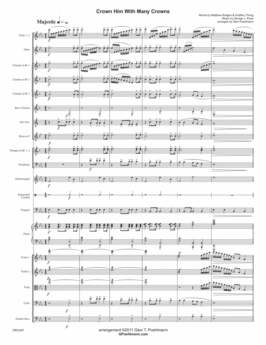 CROWN HIM WITH MANY CROWNS - CHURCH ORCHESTRA (arr. Glen Poehlmann)