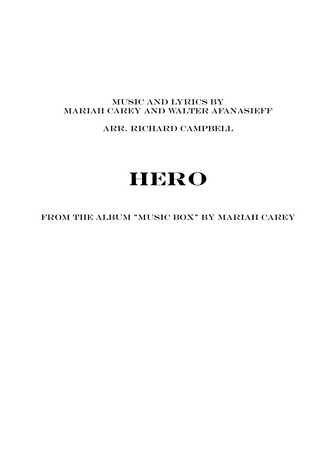 Hero (arr. Richard Campbell)
