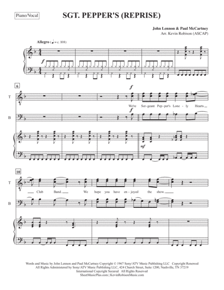 Sgt. Pepper's Lonely Hearts Club Band (reprise) (arr. Kevin Robison)