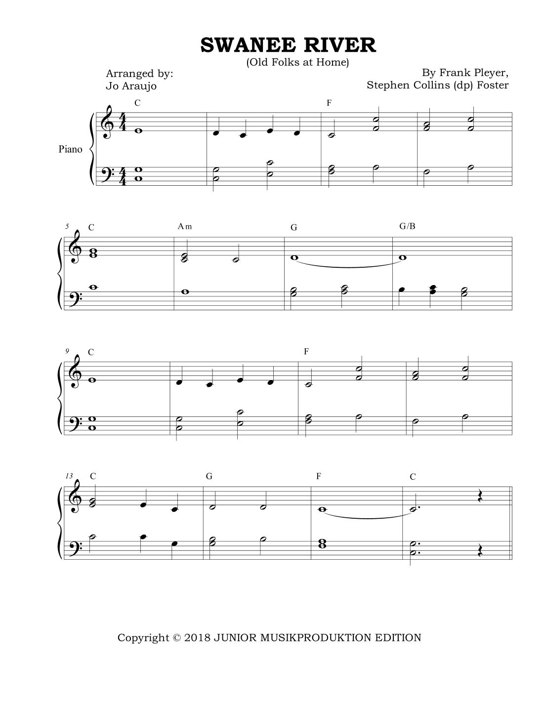 SWANEE RIVER (Old Folks at Home) (arr. Jo Araujo)