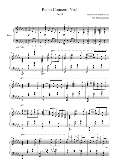 Concerto No.1 Tchaikovsky (arr. Thomas Jancso)