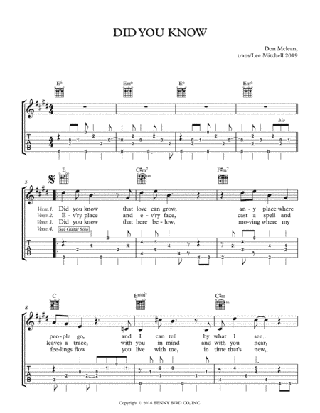 Did You Know (arr. Lee Mitchell)