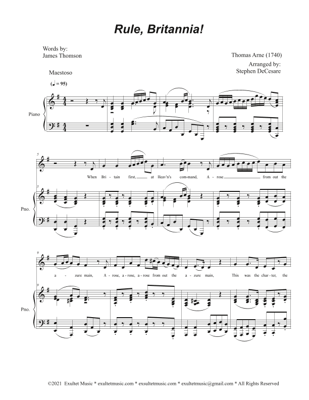 Rule, Britannia! (Unison choir) (arr. Stephen DeCesare)