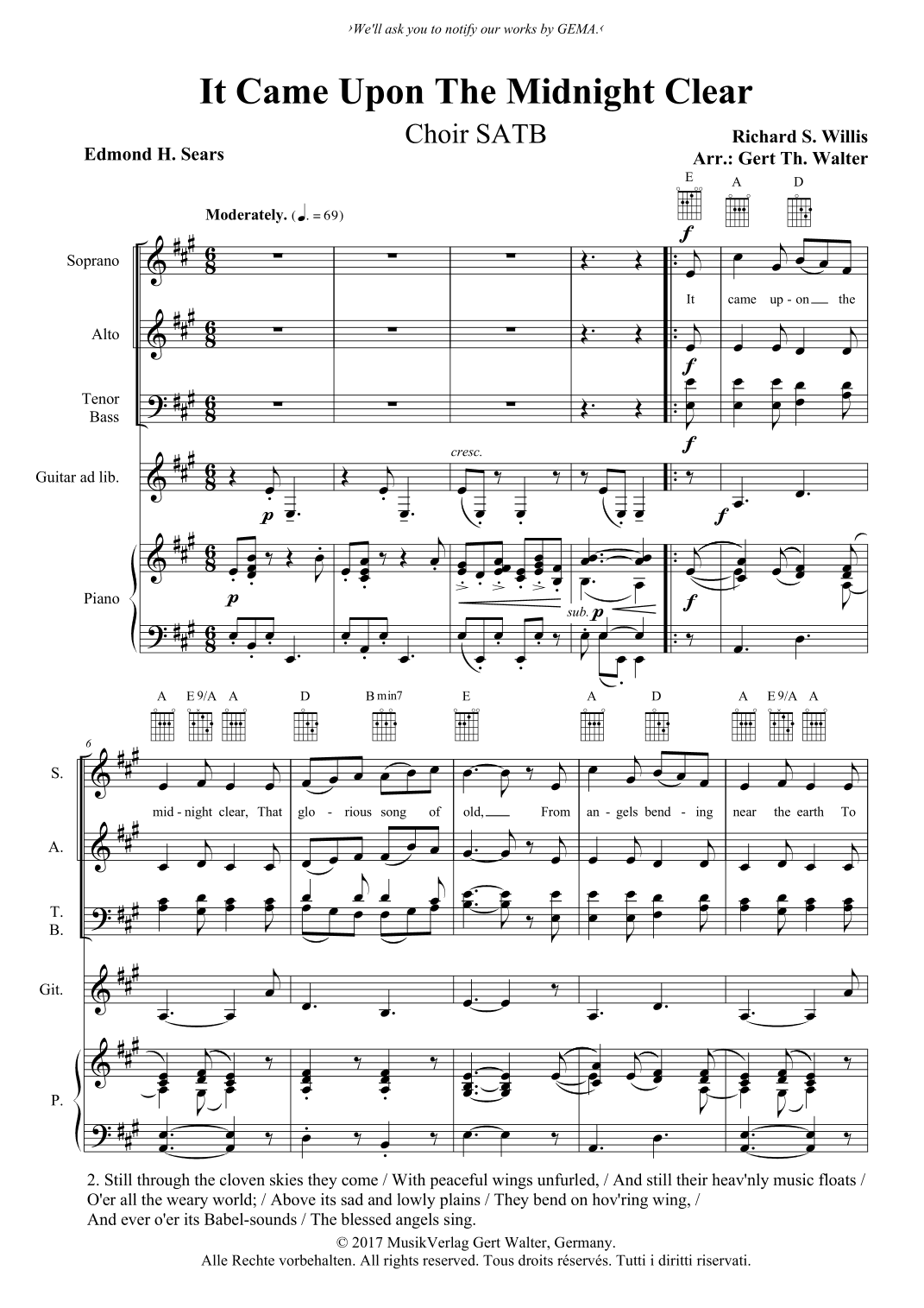 It Came Upon The Midnight Clear (arr. Gert Th. Walter)