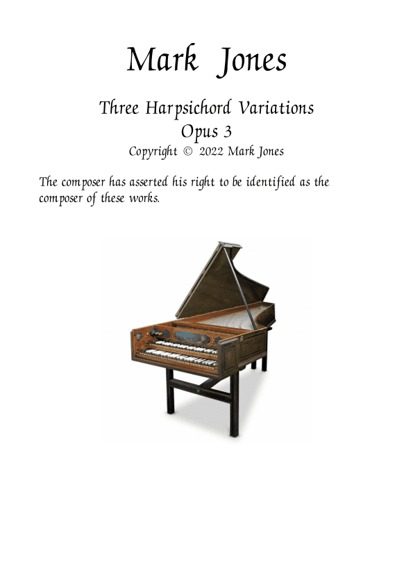 Three Harpsichord Variations Opus 3