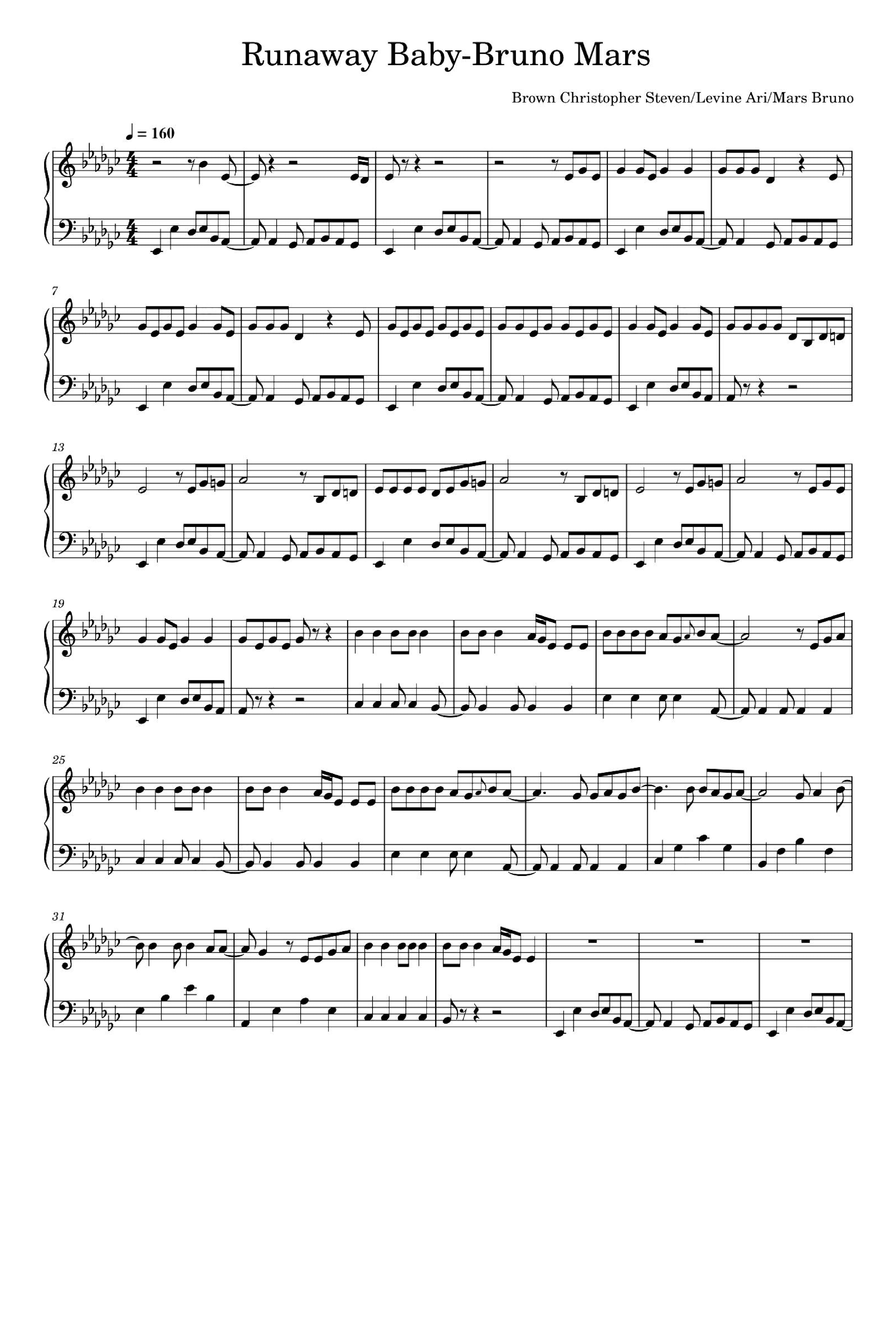 Runaway Baby (arr. Bruno Mars)