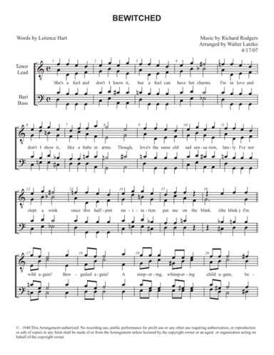 Bewitched (arr. Walter Latzko)