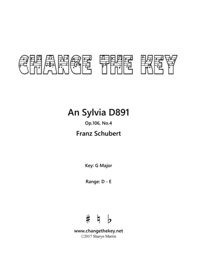 An Sylvia - G Major (arr. Change the Key)