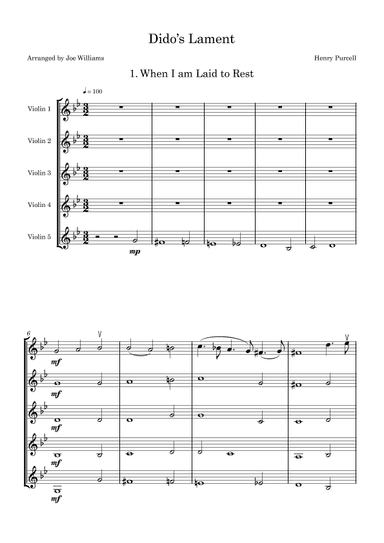 Dido's Lament. When I am Laid to Rest. (arr. Joe Willams)