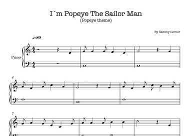 I'm Popeye The Sailor Man (arr. E.P)