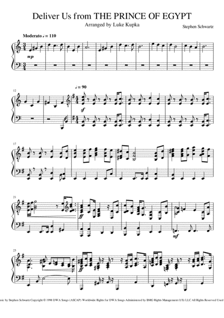 Deliver Us from THE PRINCE OF EGYPT (arr. Luke Kupka)