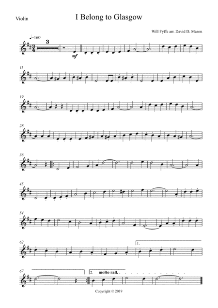 I Belong to Glasgow (arr. David D. Mason)