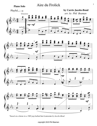 Aire du Frolick-piano solo (arr. Phil Beaman)