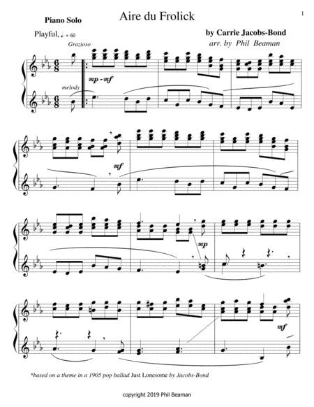 Aire du Frolick-piano solo (arr. Phil Beaman)