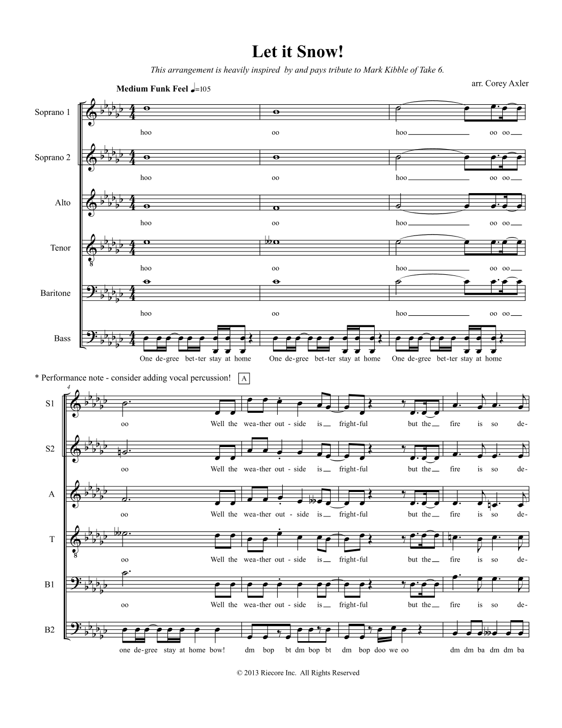 Let It Snow! Let It Snow! Let It Snow! (arr. Corey M Axler)