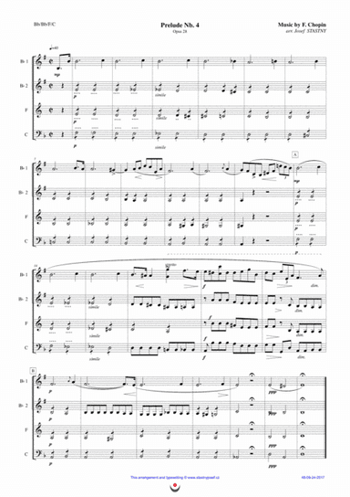 Preludes (Nb. 4 and Nb. 20) - Chopin (arr. Josef STASTNY)