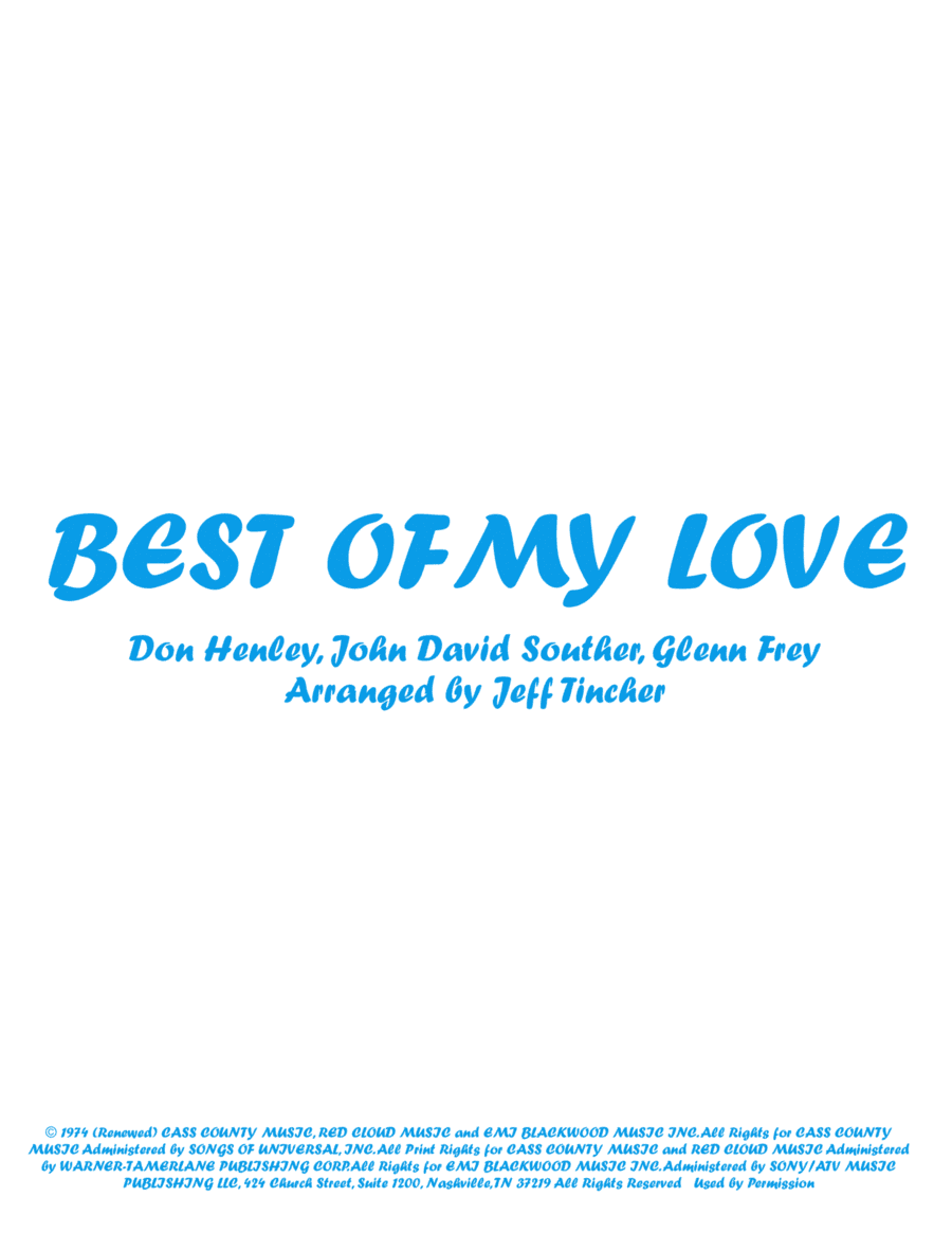 Best Of My Love (arr. Jeff Tincher)