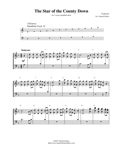 The Star of the County Down - for 3-octave handbell choir (arr. Samuel Stokes)