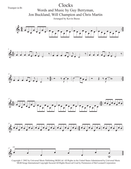 Clocks (arr. Kevin Busse)