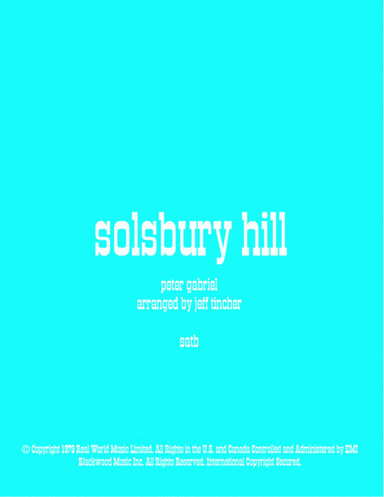 Solsbury Hill (arr. Jeff Tincher)