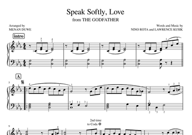 Speak Softly Love (arr. Menan Duwe)