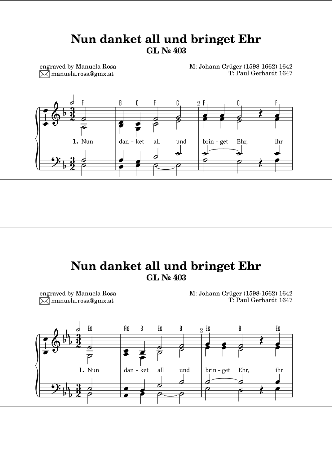 Nun danket all und bringet Ehr (Gotteslob 403) (arr. Manuela Rosa)