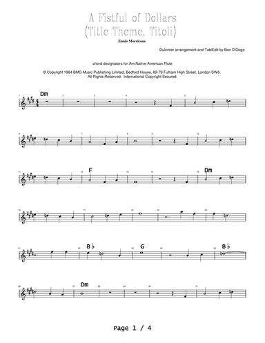 A Fistful Of Dollars (arr. Ben D'Ooge)