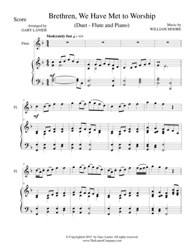 BRETHREN, WE HAVE MET TO WORSHIP (Duet – Flute and Piano/Score and Parts) (arr. Gary Lanier)