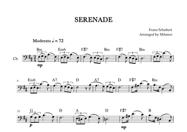 Serenade | Schubert | String Bass | Chords (arr. Milanov)