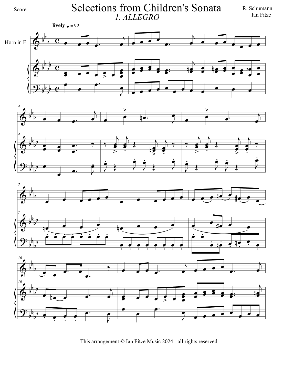 Two Selections from Sonatas for Children (arr. Ian Fitze)