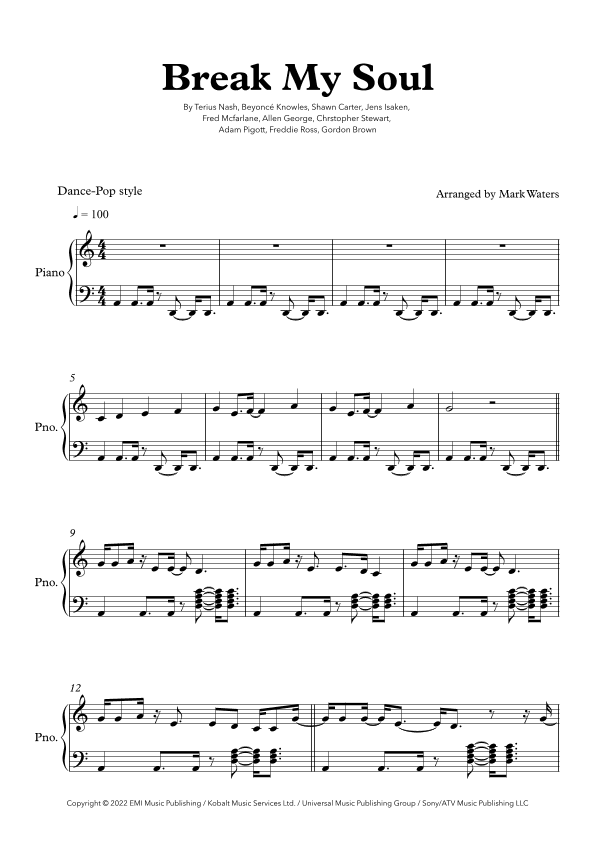 Break My Soul (arr. Mark Waters)
