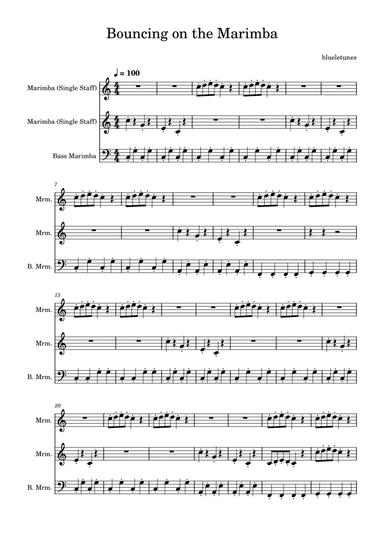 Bouncing on the Marimba - Sheet Music