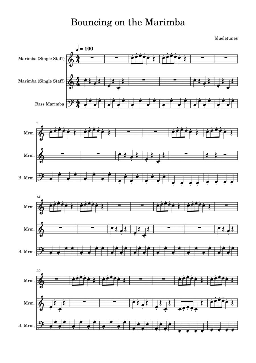 Bouncing on the Marimba - Sheet Music