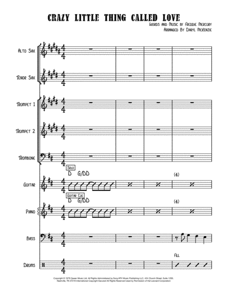 Crazy Little Thing Called Love (arr. Daryl McKenzie)