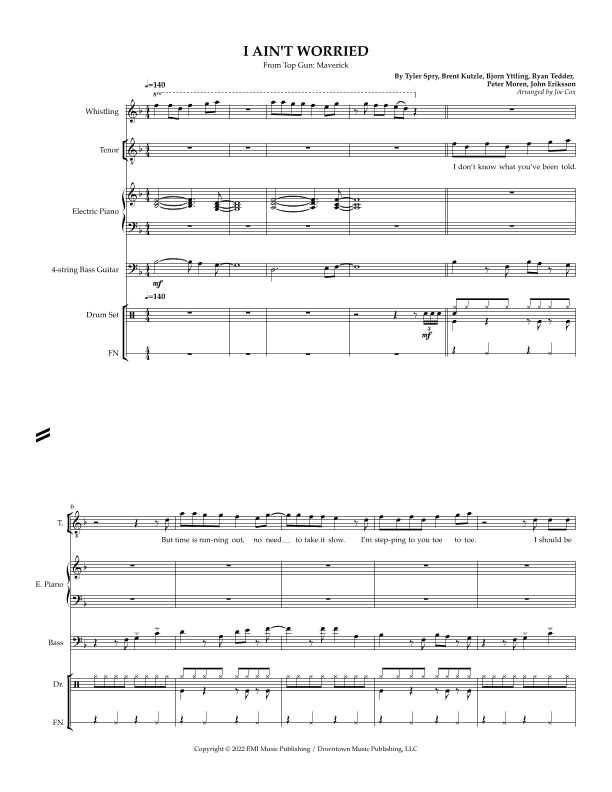 I Ain't Worried (arr. Joe Cox)