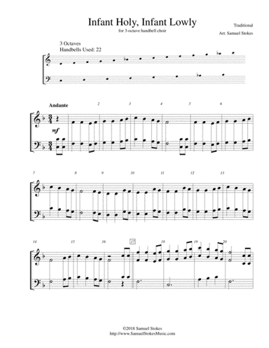 Infant Holy, Infant Lowly - for 3-octave handbell choir (arr. Samuel Stokes)