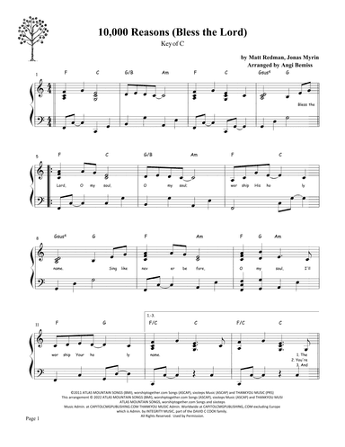 10,000 Reasons (bless The Lord) (arr. Angi Bemiss of Simply the Harp)