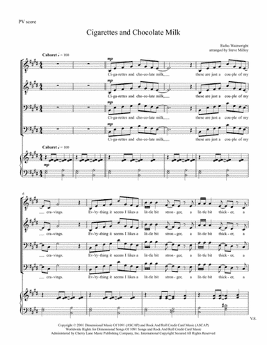 Cigarettes And Chocolate Milk (arr. Steve Milloy)