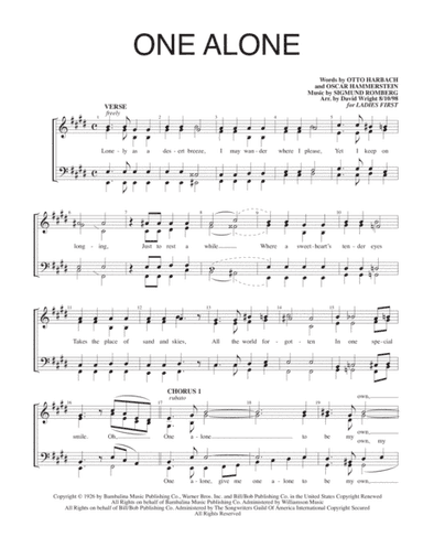 One Alone (arr. David Wright)