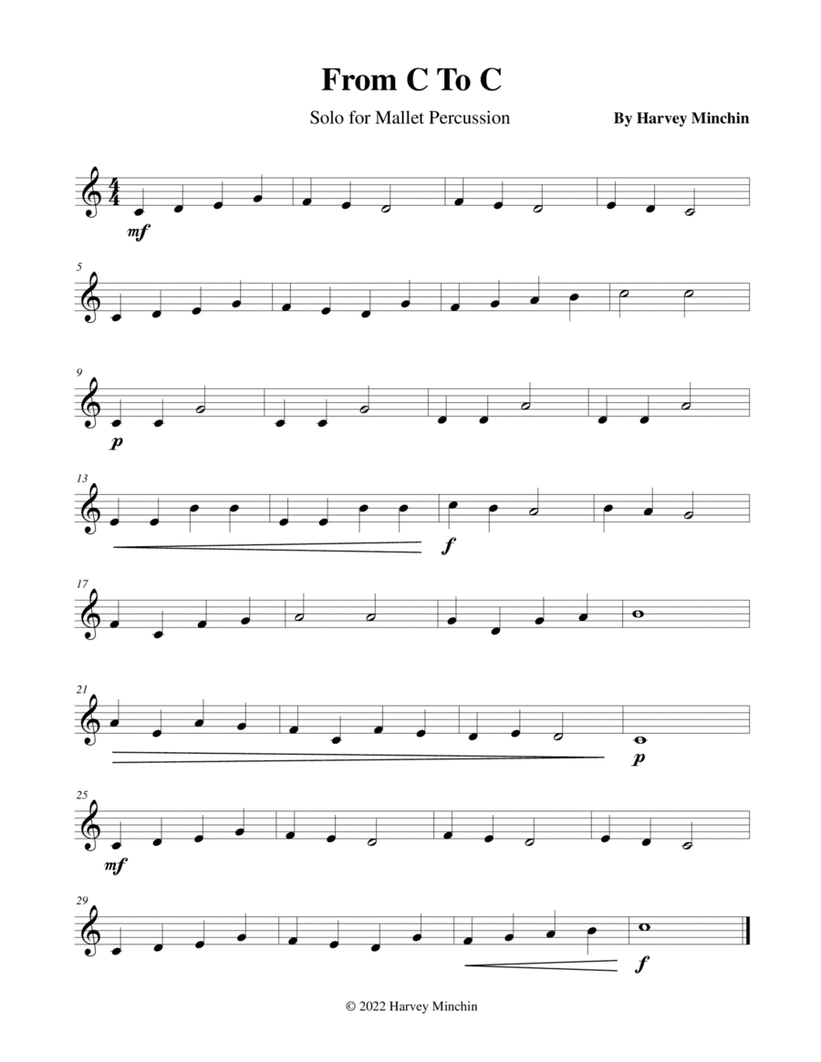 From C To C For Solo Mallet Percussion