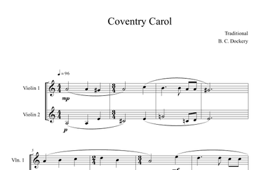 Coventry Carol (Violin Duet) (arr. B. C. Dockery)