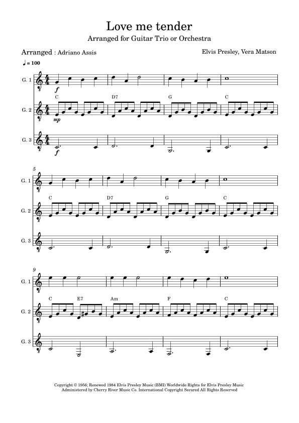 Love Me Tender (arr. Adriano Assis)