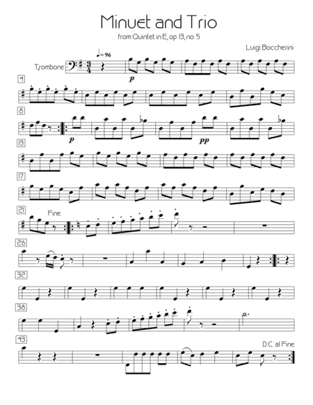 Minuet and Trio - L. Boccherini (for Brass Quintet/Trombone) (arr. R.R.Cardo)