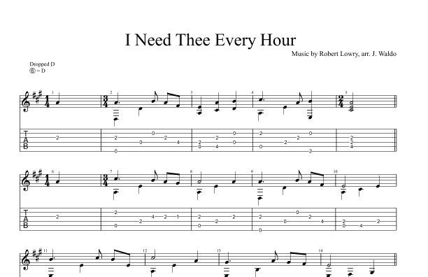 I Need Thee Every Hour (arr. John Waldo)