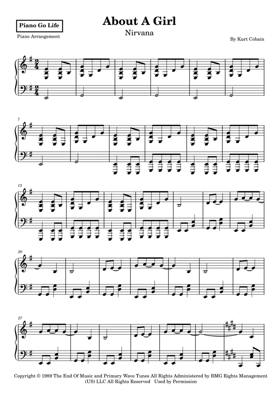 About A Girl (arr. Piano Go Life)