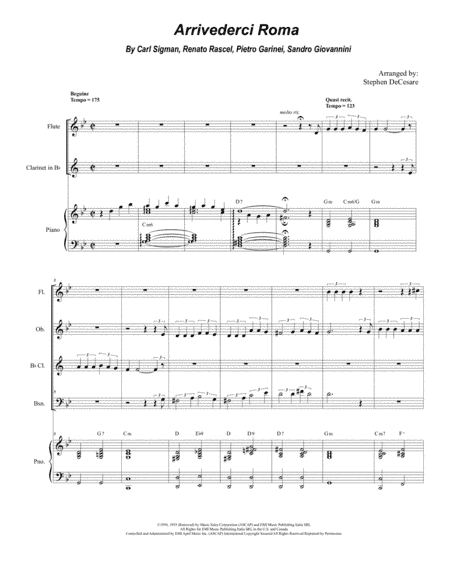 Arrivederci Roma (goodbye To Rome) (arr. Stephen DeCesare)
