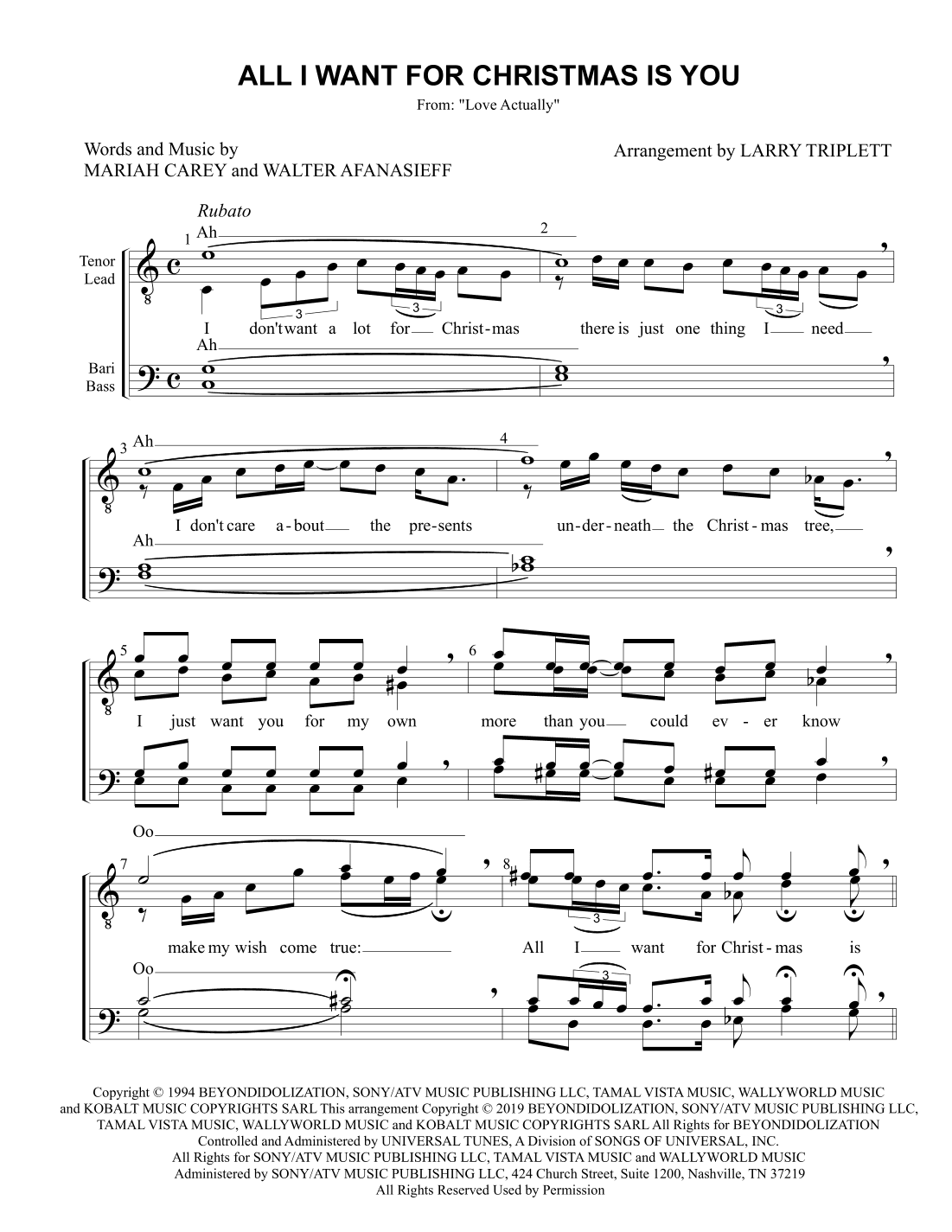 All I Want For Christmas Is You (arr. Larry Triplett)