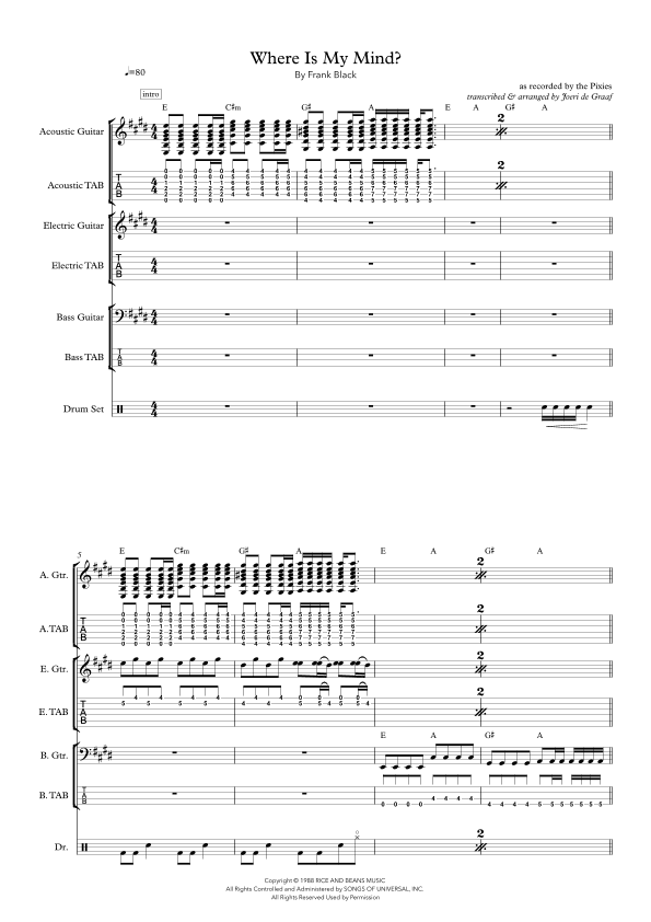 Where Is My Mind? (arr. Joeri de Graaf Muziekproducties)