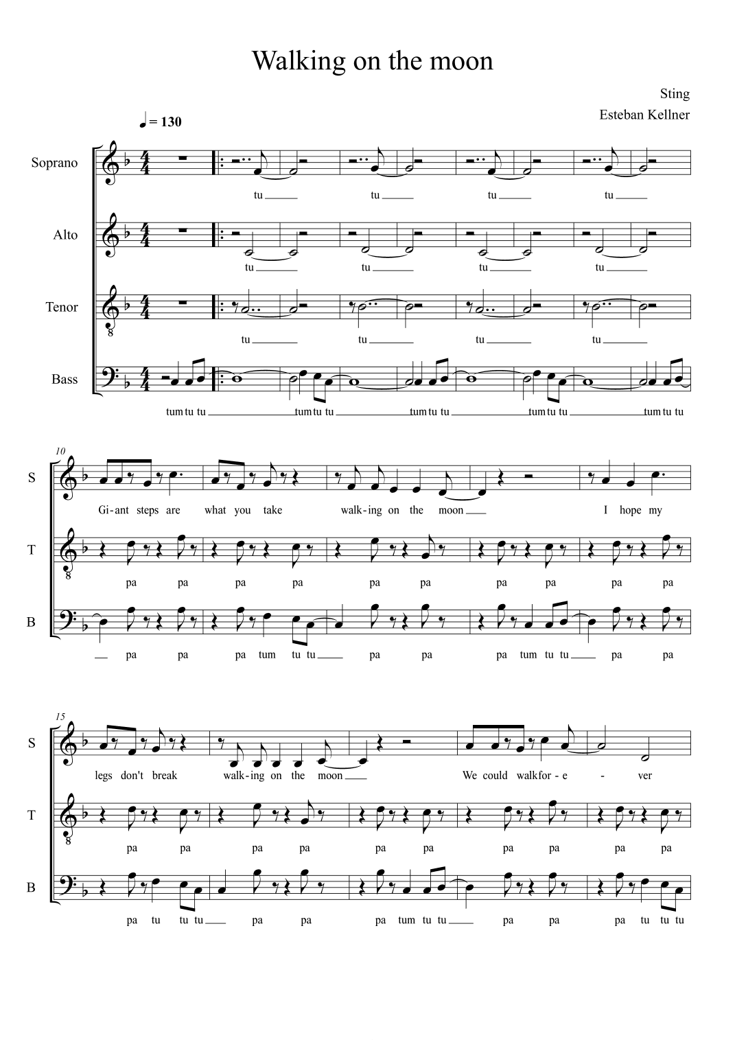 Walking On The Moon (arr. Esteban Kellner)