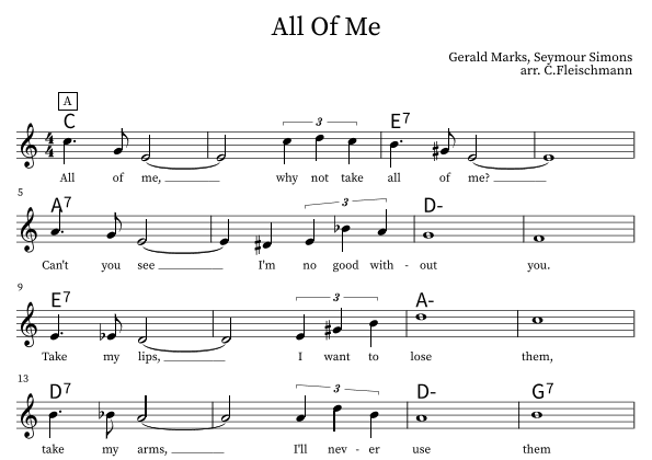 All Of Me (arr. Christoph Fleischmann)